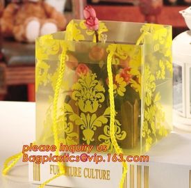 Wholesale Waterproof PP Plastic Gift Flower Bag Carry,PP Clear Handheld Flower Packaging Bag,PP Trapezidal Rectangular F supplier