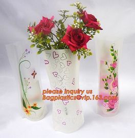 artificial foldable pvc decorative wedding plastic vase,pp plastic flower sleeve bag,pp transparent flower single rose s supplier