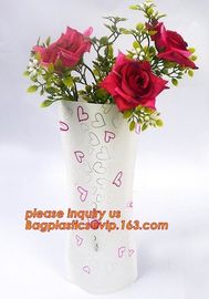 artificial foldable pvc decorative wedding plastic vase,pp plastic flower sleeve bag,pp transparent flower single rose s supplier