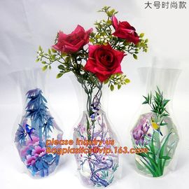 artificial foldable pvc decorative wedding plastic vase,pp plastic flower sleeve bag,pp transparent flower single rose s supplier