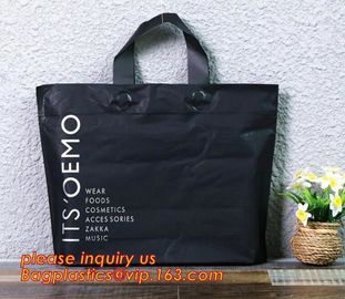 reusable soft loop handle plastic bags,PP Plastic Bags with Soft Loop Handle, Square Bottom,ecofriendly biodegradable so supplier