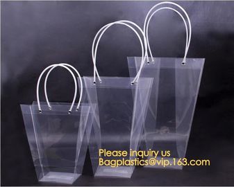 frosted gusset clear HDPE Plastic die cut soft loop handle shopping candy christmas gift bags,bag with customized logo supplier