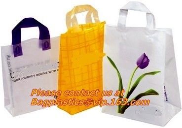 Frosted Die Cut Handle Take Out Bag for Bread Packing,reinforce die cut handle plastic LDPE foldable shopping poly bag supplier