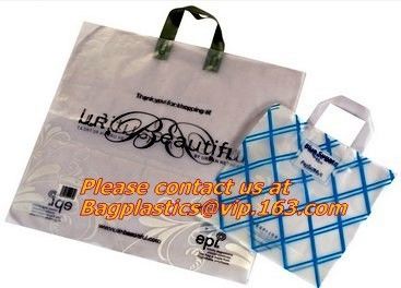 Frosted Die Cut Handle Take Out Bag for Bread Packing,reinforce die cut handle plastic LDPE foldable shopping poly bag supplier