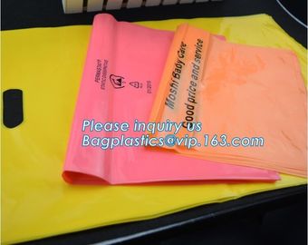 Custom print ldpe hdpe die cut handle carry poly apparel plastic merchandise gift packaging polythene shopping bag with supplier