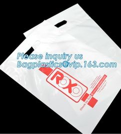 Custom printed die cut handle plastic bags manufacturer 12 x 15 inch light green promotional recycle grocery shopping ba supplier