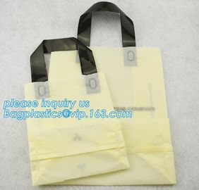 soft loop plastic carry bags/soft plastic bags made in Vietnam,waterproof die cut handle plastic corn starch based biode supplier