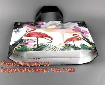 100% Biodegradable fashionable leopard printed soft loop plastic bag,Custom Printed Stand Up Block BottomSoft Loop Handl supplier