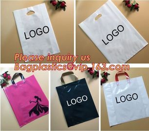 Biodegradable ldpe soft loop handle plastic bags with customized logo printed,Corn Starch Made Printed Biodegradable Sof supplier