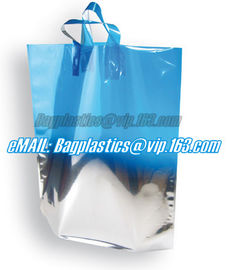 CLEAR FROSTED SOFT LOOP SHOPPER BAG,Soft Loop Handle Plastic Bag OEM Plastic Bagbiodegradable retail shopping bags pack supplier