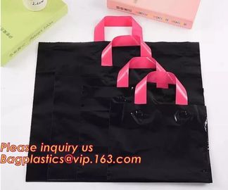 CLEAR FROSTED SOFT LOOP SHOPPER BAG,Soft Loop Handle Plastic Bag OEM Plastic Bagbiodegradable retail shopping bags pack supplier