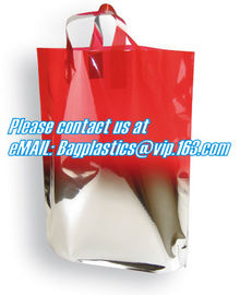 CLEAR FROSTED SOFT LOOP SHOPPER BAG,Soft Loop Handle Plastic Bag OEM Plastic Bagbiodegradable retail shopping bags pack supplier