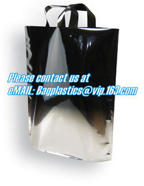 CLEAR FROSTED SOFT LOOP SHOPPER BAG,Soft Loop Handle Plastic Bag OEM Plastic Bagbiodegradable retail shopping bags pack supplier