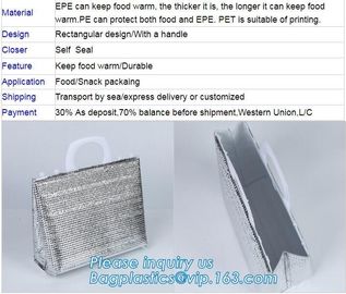 EPE Food Delivery Bag Promotional Insulation thermal seat bag, foldable cooler bag seat,waterproof oxford insulated cool supplier