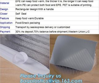 Reusable aluminium foil thermal insulation material cooler bag for picnic with Strapping tape closureRecycled PP Woven Plast supplier