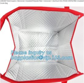 Large Thermal Insulated Reusable Aluminium Foil Insulation Cooler Bag,Insulation oxford cooler bag tote organizer holder supplier