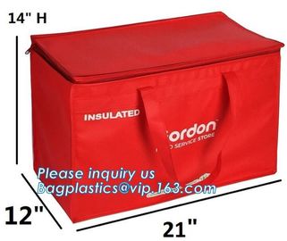 Large Thermal Insulated Reusable Aluminium Foil Insulation Cooler Bag,Insulation oxford cooler bag tote organizer holder supplier