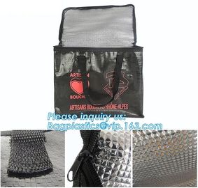 Non-woven laminated thermal insulation cooler bag,custom logo disposable aluminium foil insulation cooler bag BAGEASE supplier