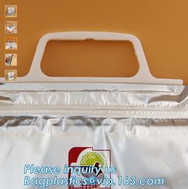 Reusable aluminium foil thermal insulation material cooler bag for picnic with Strapping tape closure,foil insulated thermal supplier