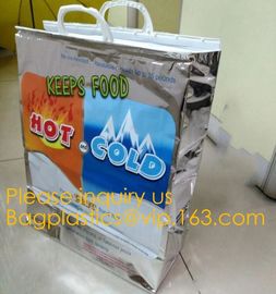 large aluminum foil material thermal insulate cooler bag,insulated jute cooler bag for delivery food cooler bag aluminiu supplier