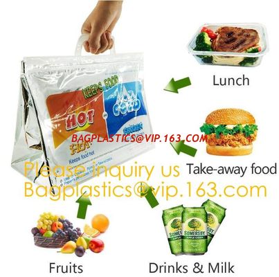 Outdoor square aluminum foil food thermal freezer cooler lunch insulation bag,Foil Cooler Bag Thermal Bag for Fruit Choc supplier