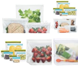 Reusable Food Storage Freezer PVC Snack Bags FDA Approved Food-Grade PEVA Leak-Proof Sandwich Bags,PEVA Reusable Food St supplier