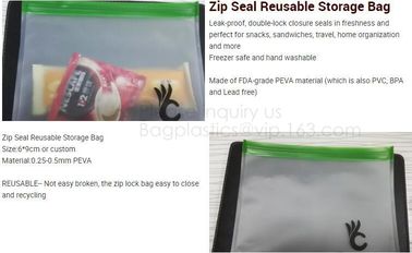 PEVA Reusable Food Storage Bag Airtight Zip Seal Bags Keep Your Food Fresh Re-zips are made out of food safe, fresh lock supplier