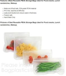 Reusable cheap wholesale plastic peva food storage bag,Reusable silicone safe PEVA food storage sandwich bag bagplastics supplier