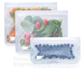 Reusable BPA Free Food Grade Preservation Storage Silicone Food Fresh Bag,Silicone Plastic Packaging Food Zip Silicon Fr supplier