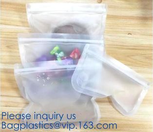 Large Reusable Vacuum Zipper Preservation Freezer sandwich k Cooking Fresh Zip Silicone Food Storage Bags With Tim supplier