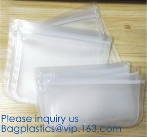 Large Reusable Vacuum Zipper Preservation Freezer sandwich k Cooking Fresh Zip Silicone Food Storage Bags With Tim supplier