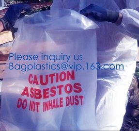 Hazardous Waste Yellow Plastic Bag Asbestos Garbage Bag,large size thicker LDPE asbestos remove bags,asbestos garbage ba supplier