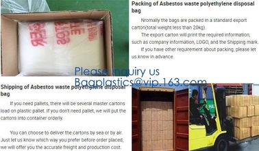 Disposal Asbestos Waste Bags ,Plastic Bags for Asbestos fibers,asbestos waste packaging plastic garbage bag BAGEASE PAC supplier