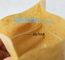 Square Bottom Gusseted Resealable Kraft Paper Stand Up Pouch Rice Packaging Bag With Zipper And Window supplier