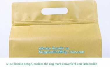 Cookie Standup Bolsas De Papel Para Comida Horizontal Snack Packaging Bags Biodegradable Kraft Paper Pouch supplier