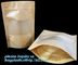 Cookie Standup Bolsas De Papel Para Comida Horizontal Snack Packaging Bags Biodegradable Kraft Paper Pouch supplier