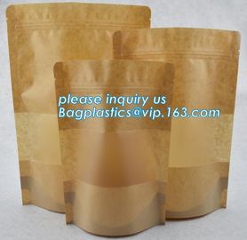 Cookie Standup Bolsas De Papel Para Comida Horizontal Snack Packaging Bags Biodegradable Kraft Paper Pouch supplier