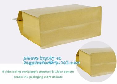 Cookie Standup Bolsas De Papel Para Comida Horizontal Snack Packaging Bags Biodegradable Kraft Paper Pouch supplier