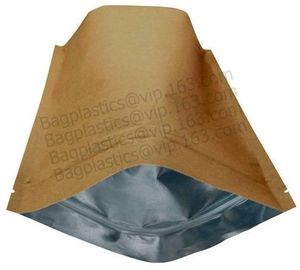 Kraft Paper Sachet Stand Up Pouch Kraft Paper Bag With Window, Sachet Kraft Stand Up Paper Pouch supplier