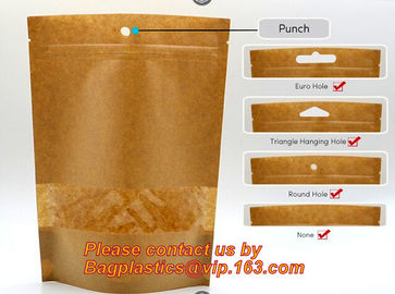 Foil Kraft Paper Bag Coconut Packaging Bags Doypack With Window, 500g 1kg 16oz customized ziplock packaging supplier