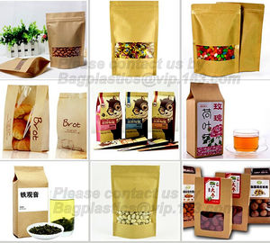 Foil Kraft Paper Bag Coconut Packaging Bags Doypack With Window, 500g 1kg 16oz customized ziplock packaging supplier