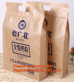 Foil Kraft Paper Bag Coconut Packaging Bags Doypack With Window, 500g 1kg 16oz customized ziplock packaging supplier