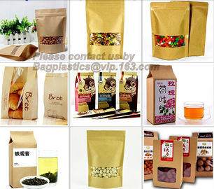 Foil Kraft Paper Bag Coconut Packaging Bags Doypack With Window, 500g 1kg 16oz customized ziplock packaging supplier