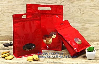 Chocolate Packaging Custom Flat Bottom Aluminum Foil Zipper Pouch Bag With Handle Doypack Square Bottom A supplier