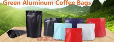 Aluminum Foil Lined Kraft Paper Square Block Bottom Coffee One-Way Valve Packing Bag With Zipper supplier