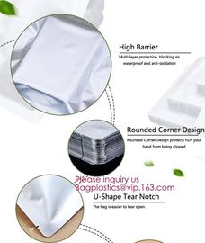 OEM Package Small Flat Silver Zip Lock Mylar Foil Square Bottom Food Bag, Biodegradable Aluminum Foil Pouch supplier