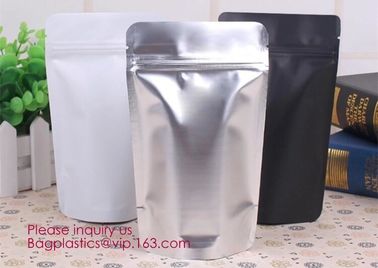 OEM Package Small Flat Silver Zip Lock Mylar Foil Square Bottom Food Bag, Biodegradable Aluminum Foil Pouch supplier