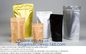 Biodegradable Moistureproof Kraft Aluminized Foil Flat Bottom Standup Square Bottom Coffee Bean Packaging Bag supplier