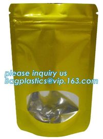 Aluminum Foil Flexible Metallized Flat Pouch Packaging Bags, Doypack chips, Resealable Mylar Stand Up Pouch supplier