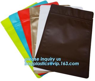 Aluminum Foil Flexible Metallized Flat Pouch Packaging Bags, Doypack chips, Resealable Mylar Stand Up Pouch supplier